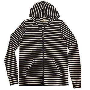 Roxy Women Blue White Stripe Hoodie Full Zip Size XL